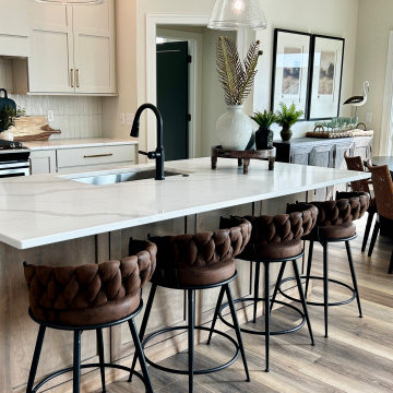 Accessible Beige Painted Kitchen with Birch Almond Accents