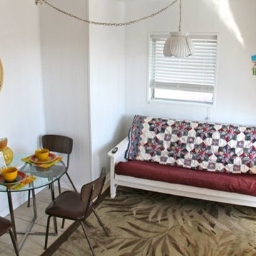White Futon Frame in Southwestern Style Small Spaces