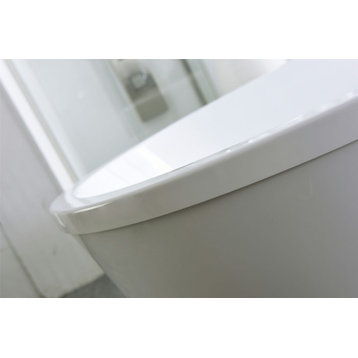 67.3" White Acrylic Tub - No Faucet