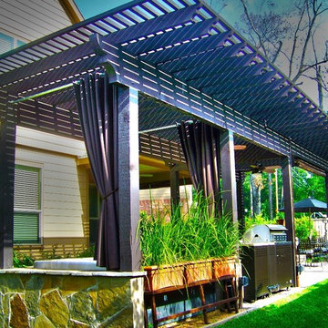 Pergola, Patio, Spa, and Landscape