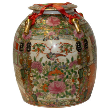 Chinese Oriental Porcelain People Scenery Teapot Shape Container Decor Hws781