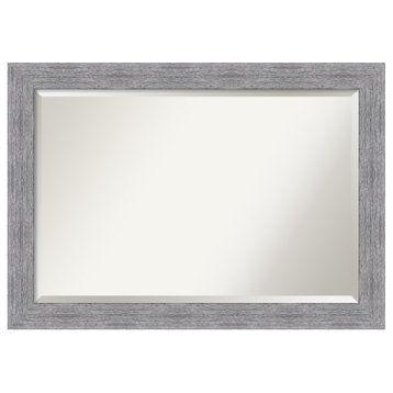 Bark Rustic Grey Beveled Wall Mirror - 41 x 29 in.