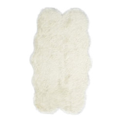 Royale Quatro Ivory Acrylic Faux Fur 3 ft. 2 in. x 5 ft. 9 in. Area Rug Master - Area Rugs