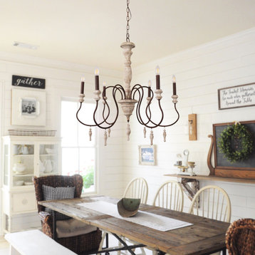 Belladepot Wood Chandelier Rustic Pendant Light for Kitchen, Dining room