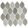 12"x12" Gray Slate Oblong Teardrop Textured Stone Tile