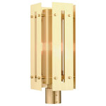 Livex Lighting - Livex Lighting 21776-12 Utrecht - 20" One Light Outdoor Post Top Lantern - Featuring a solid brass frame with a glass cylindeUtrecht 20" One Ligh Satin Brass Clear Gl *UL: Suitable for wet locations Energy Star Qualified: n/a ADA Certified: n/a  *Number of Lights: Lamp: 1-*Wattage:100w Medium Base bulb(s) *Bulb Included:No *Bulb Type:Medium Base *Finish Type:Satin Brass