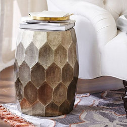VINCE METAL-CLAD ACCENT STOOL - Products
