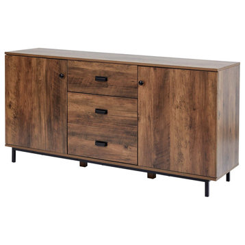 Wooden Sideboard with 2 Doors and 3 Drawers