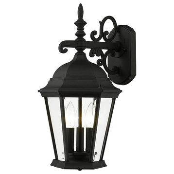 Textured Black Traditional, Historical, Outdoor Wall Lantern