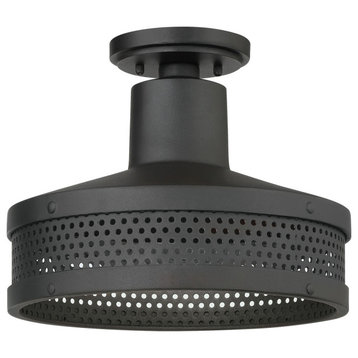 Abalone Point One Light Outdoor Flush Mount in Sand Coal