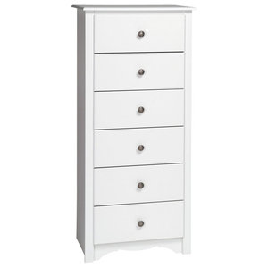 Sauder Harbor View 5 Drawer Chest In Antiqued White Traditional