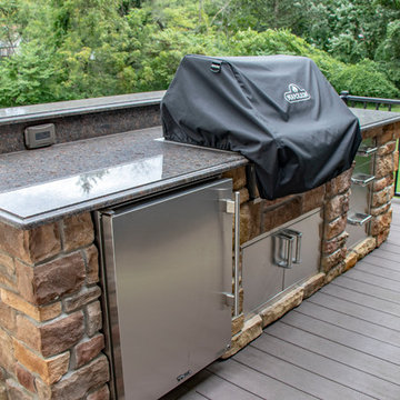 Outdoor Room Deck with Grilling and Beverage Center