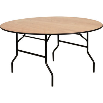Natural Wood Folding Table, 60"