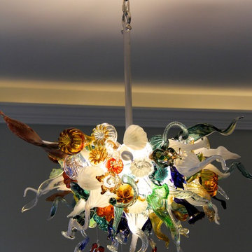 Blown Glass Chandelier - Art Glass Lighting Coral Reef Chandelier