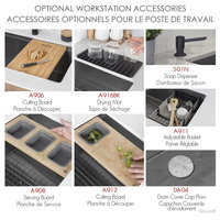 STYLISH 32 in Workstation Double Bowl Undermount Kitchen Sink with Accessories, Graphite