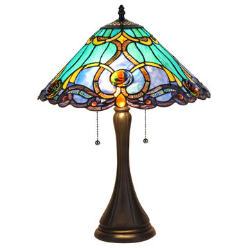 Keegan  2-Light Victorian Table Lamp 16" Shade