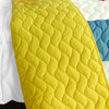 Moon's Passion 3PC Cotton Vermicelli-Quilted Patchwork Geometric Quilt Set-Full/