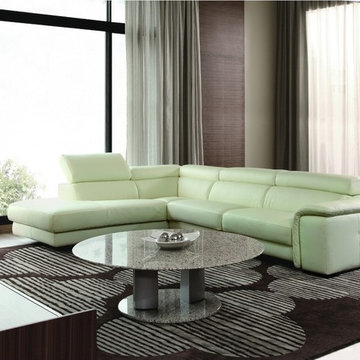 Modern Deon Off White Top Grain Leather Seating Sectional Sofa