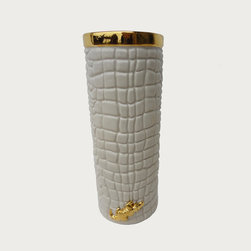 Waylande Gregory White Croco Vase - Vases