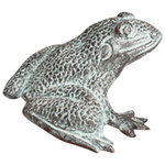 Jefferson Brass - Toad Garden Accent - Toad Garden Accent. Hand cast in solid brass with a verdigris finish. Because of the handcrafted workmanship of each piece, you may occasionally be able to discern very small inclusions, imperfections, and even slight size variations. This is to be expected, and we ask that you understand that they are an inherent part of the manufacturing process. Our products, we believe, are the best that can be made today. All products are solid brass. If you receive one that has a slight discoloration, it is not a defect. It has travelled over 8,000 miles from the factory to our warehouse. Use a metal polish, such as Brasso or Wenol, to correct the discoloration. The discoloration is not a defect.