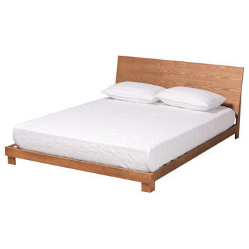 Cassiel Modern Low Profile Platform Bed, Queen