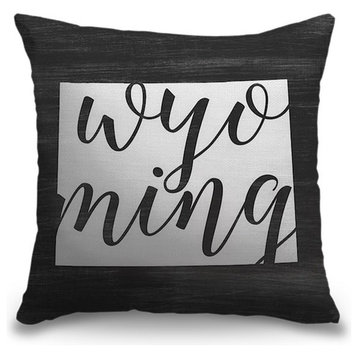"Home State Typography - Wyoming" Outdoor Pillow 20"x20"