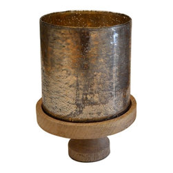 Brunei W-618 Mango Gold 7" x 10" Cylinder Candle Holder - Candleholders