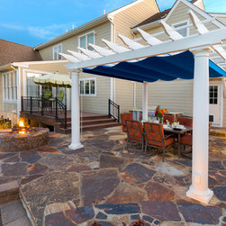 Composite Pergola with Retractable Cover - Pergolas