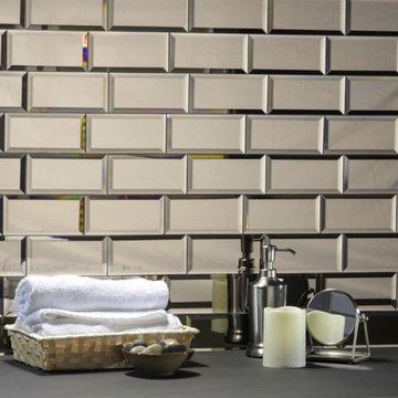 REFLECTIONS 3" X 6" GLOSSY GOLD BACKSPLASH WALL MIRROR SUBWAY TILE