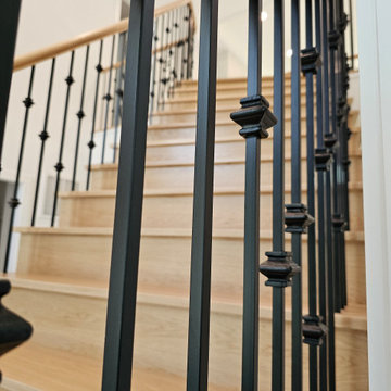 Project #120 | White Oak Staircase with Iron Balusters