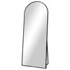 Easly 20x63 Aluminum Alloy Framed Arched Floor Mirror, Black