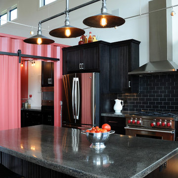 Kitchen with Shipping Container as Pantry