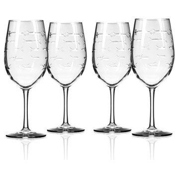 School of Fish All Purpose Wine Glass, 18 Oz., Set of 4 Glasses