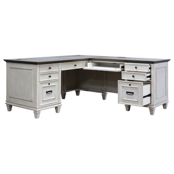 Martin Furniture Hartford L-Shaped Desk, White