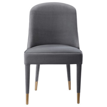 Brie Armless Chair, Gray, Set of 2