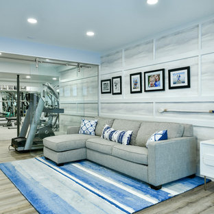 Contemporary basement in Cleveland.