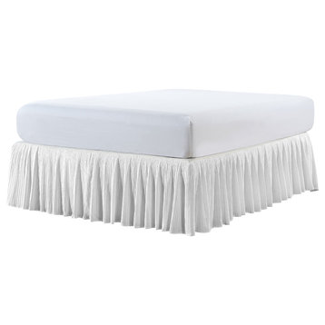 18" Pleated Bed Skirt, White, King