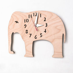 Natural Elephant Children's Wall Clocks - Kids Clocks