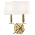 Mitzi by Hudson Valley Lighting - Gwen 2-Light Wall Sconce, Aged Brass Finish, Small - We get it. Everyone deserves to enjoy the benefits of good design in their home, and now everyone can. Meet Mitzi. Inspired by the founder of Hudson Valley Lighting's grandmother, a painter and master antique-finder, Mitzi mixes classic with contemporary, sacrificing no quality along the way. Designed with thoughtful simplicity, each fixture embodies form and function in perfect harmony. Less clutter and more creativity, Mitzi is attainable high design.