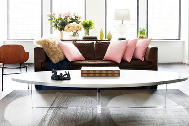 Living room photo in Boston