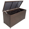 vidaXL Garden Storage Box Brown 47.2"x19.7"x23.6" Poly Rattan