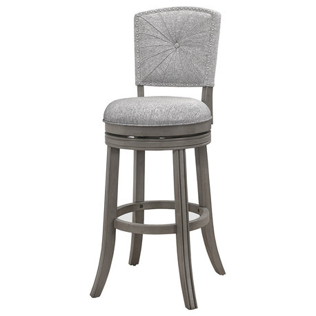 Hillsdale Santa Clara II 30 Wood Contemporary Bar Stool in Gray