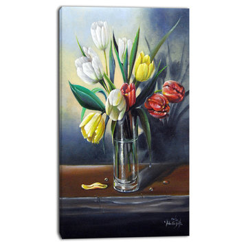 "Red White Yellow Tulips" Canvas Print