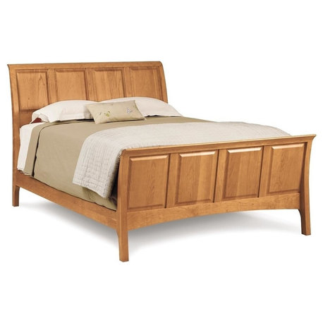 Copeland Sarah 51In Sleigh Bed With High Footboard, Natural Cherry, Queen