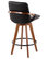 Lumisource Cosmo Counter Stool, Walnut and Black PU Leather