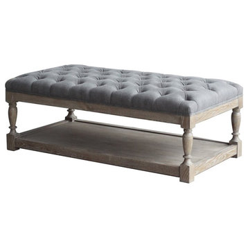 American Home Classic Athena Rectangular Coffee Table in Frost Gray
