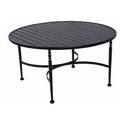 Meadowcraft 42" Slat Top Chat Table - Outdoor Dining Tables