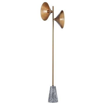 Bash Floor Lamp, Patina Brass