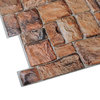 Brown Red Stone 3D Wall Panels, Set of 10, Covers 56.1 Sq Ft