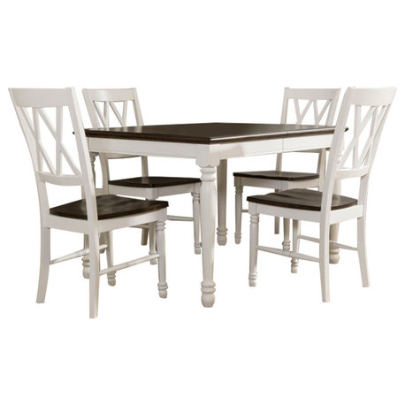 Shelby 5-Piece Dining Set, White Finish